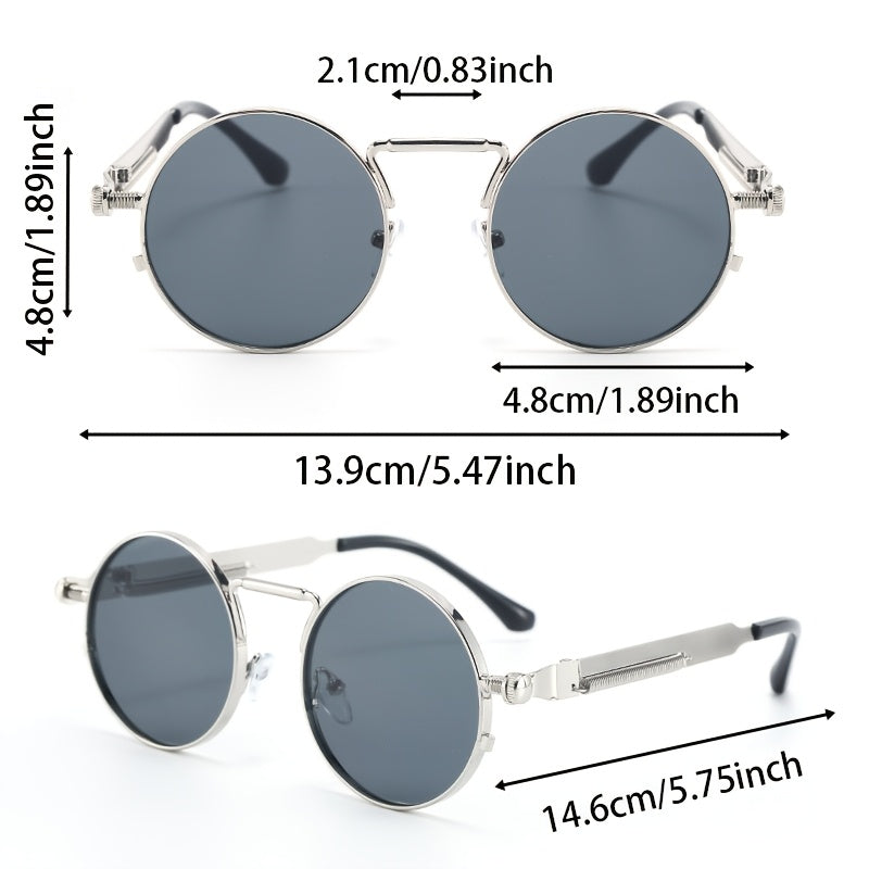 FAIRMARRY 2-Pack Minimalist Round Glasses - Full Rim Iron Frame with Anti-Reflection PC Lenses for Daily Leisure Activities