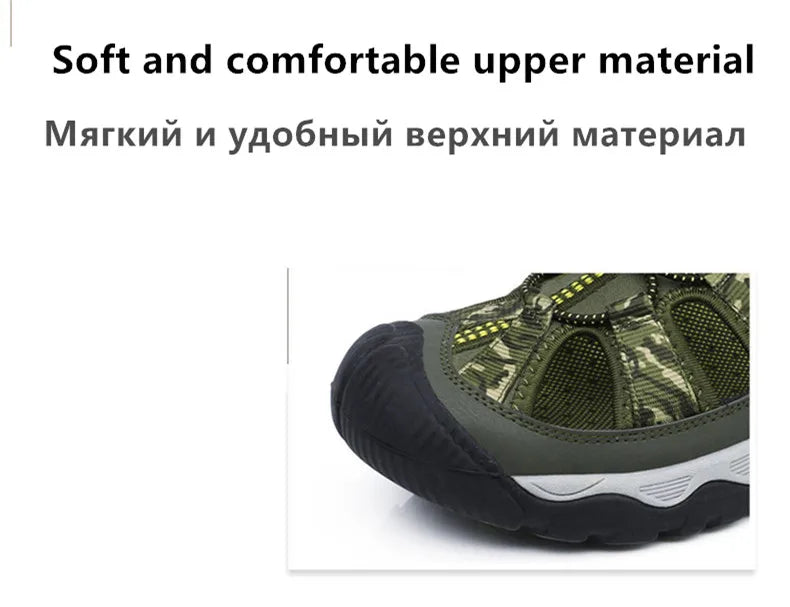 Classic Summer Men Sandals Fashion Large Size Beach Sandals New Breathable Casual Flat Sandals Men Outdoor Non-slip Wading Shoes