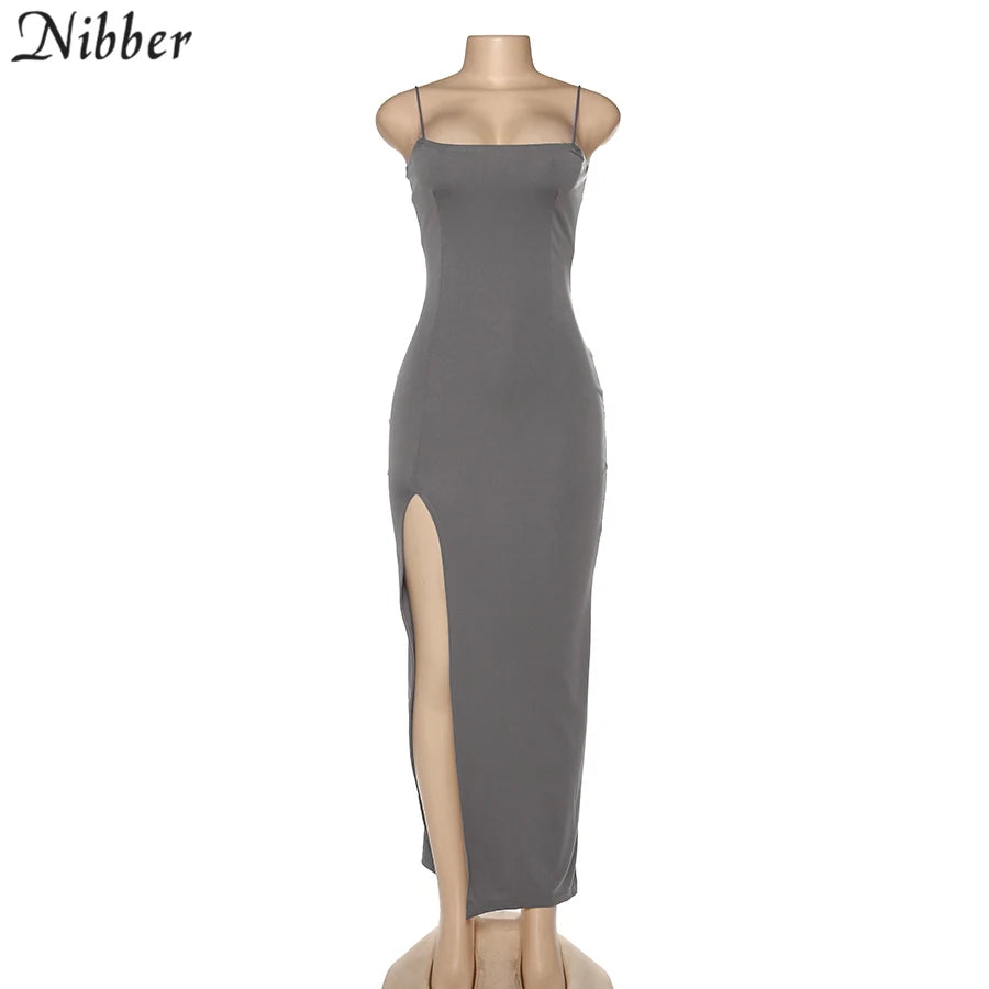 Nibber red black New year christmas party long dresses women spring Basic bodycon lace up stretch Slim midi dresses femme