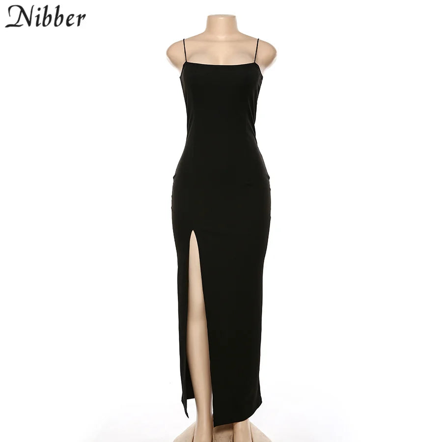 Nibber red black New year christmas party long dresses women spring Basic bodycon lace up stretch Slim midi dresses femme