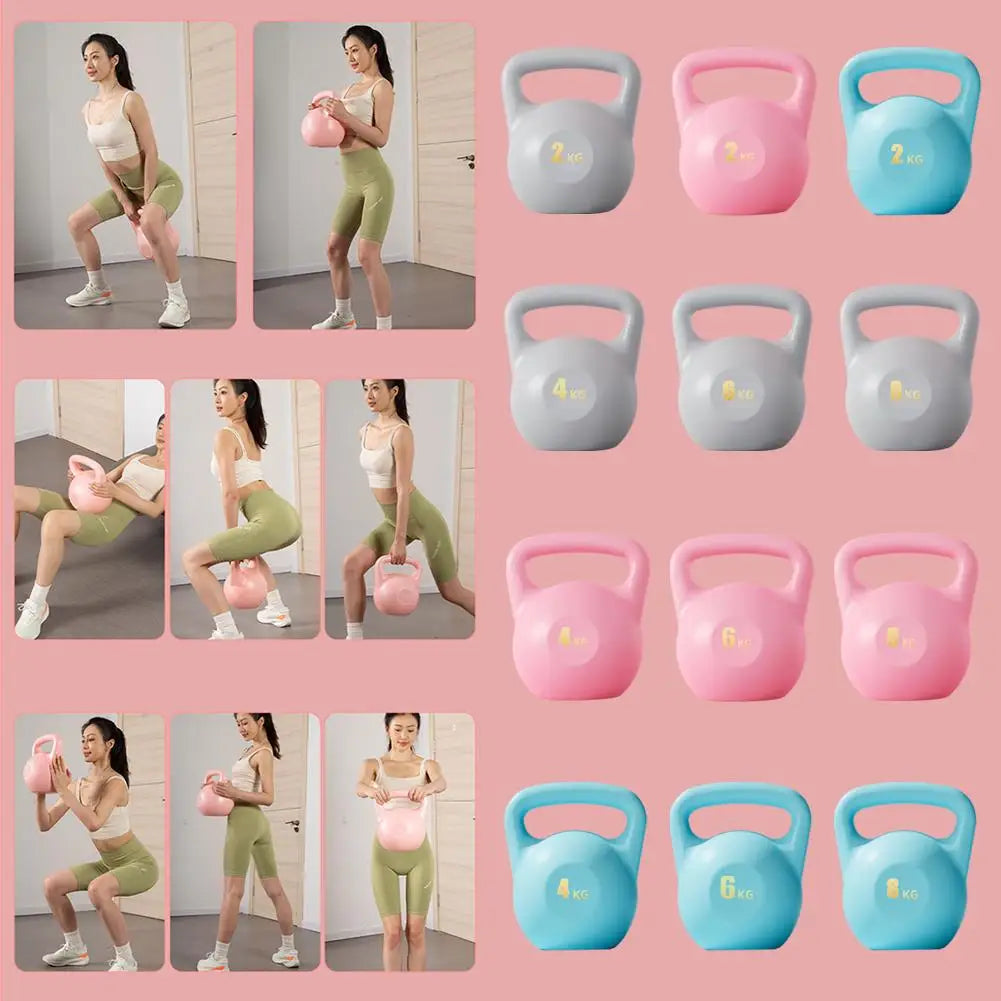 2/4/6/8KG PE Water-filled Kettlebell Women's Hip Training Deep Squat Strength Trainer Kettlebell Yoga Sports Fitness Dumbbells