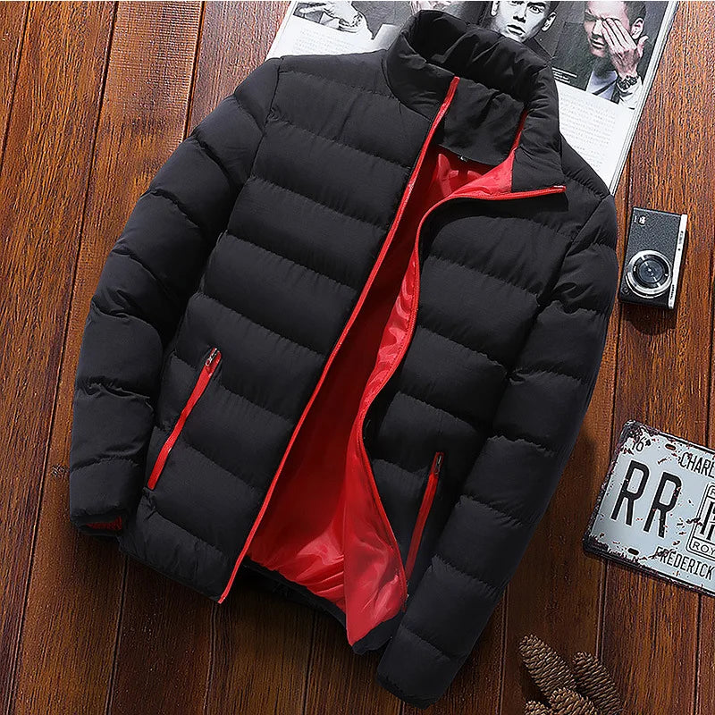 Autumn/Winter Men's Sports Cotton Coat New Warm Coat Thickened Stand Collar Cardigan Outdoor Padded Jacket Trend Men's clothing