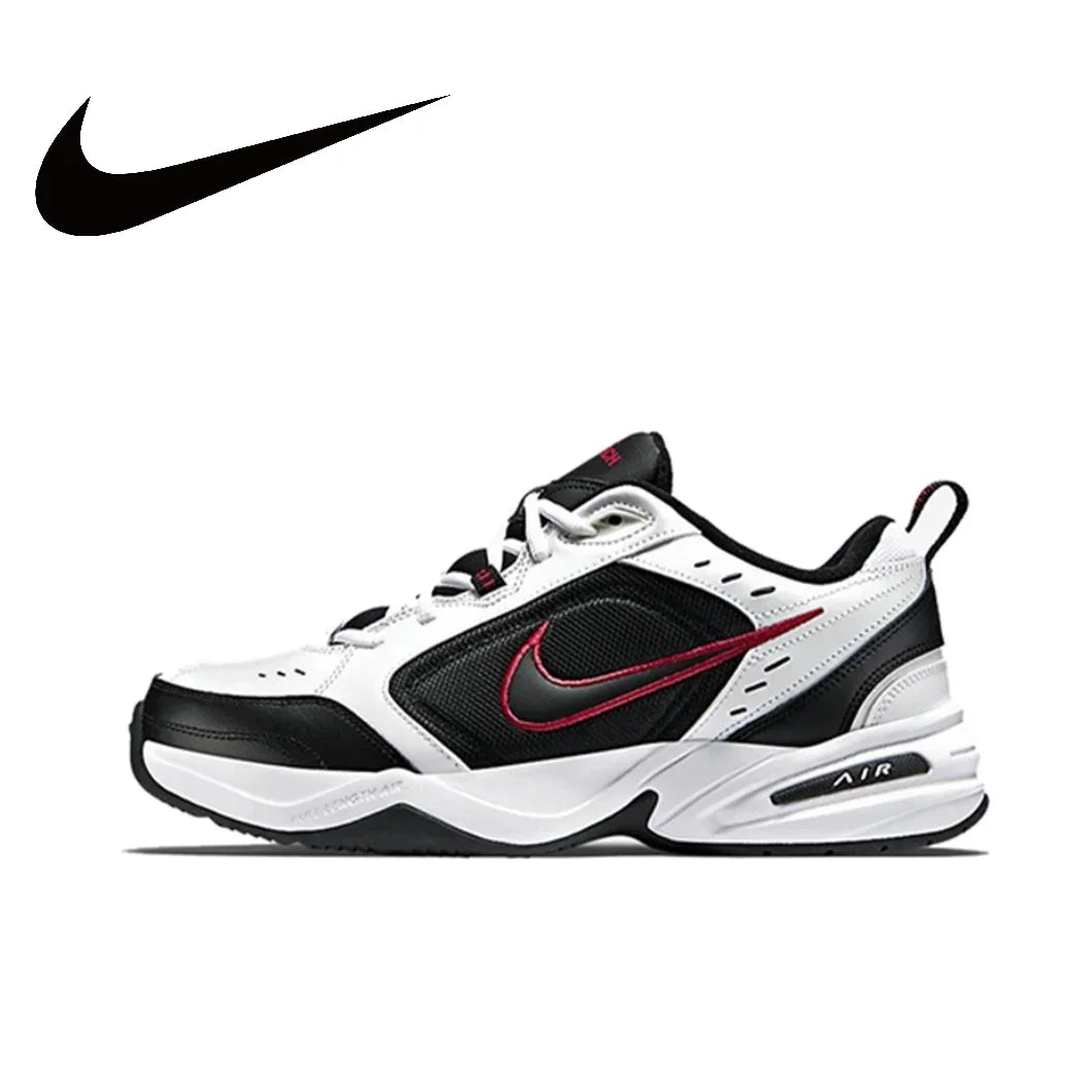 Nike Air Monarch 4 Low Men's and Women's Sneakers Classic Retro Casual clunky shoes Cushioned comfort Sneakers White&Silver