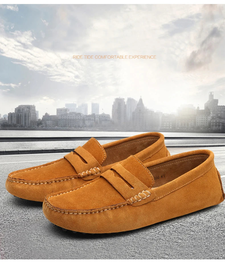 Men High Quality Leather Loafers Men Casual Shoes Moccasins Slip On Men's Flats Fashion Men Shoes Male Driving Shoes Size 38-49