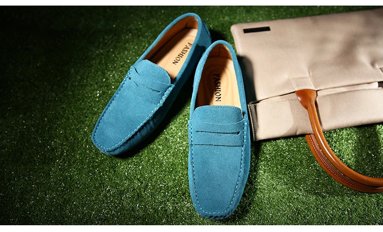 Men High Quality Leather Loafers Men Casual Shoes Moccasins Slip On Men's Flats Fashion Men Shoes Male Driving Shoes Size 38-49