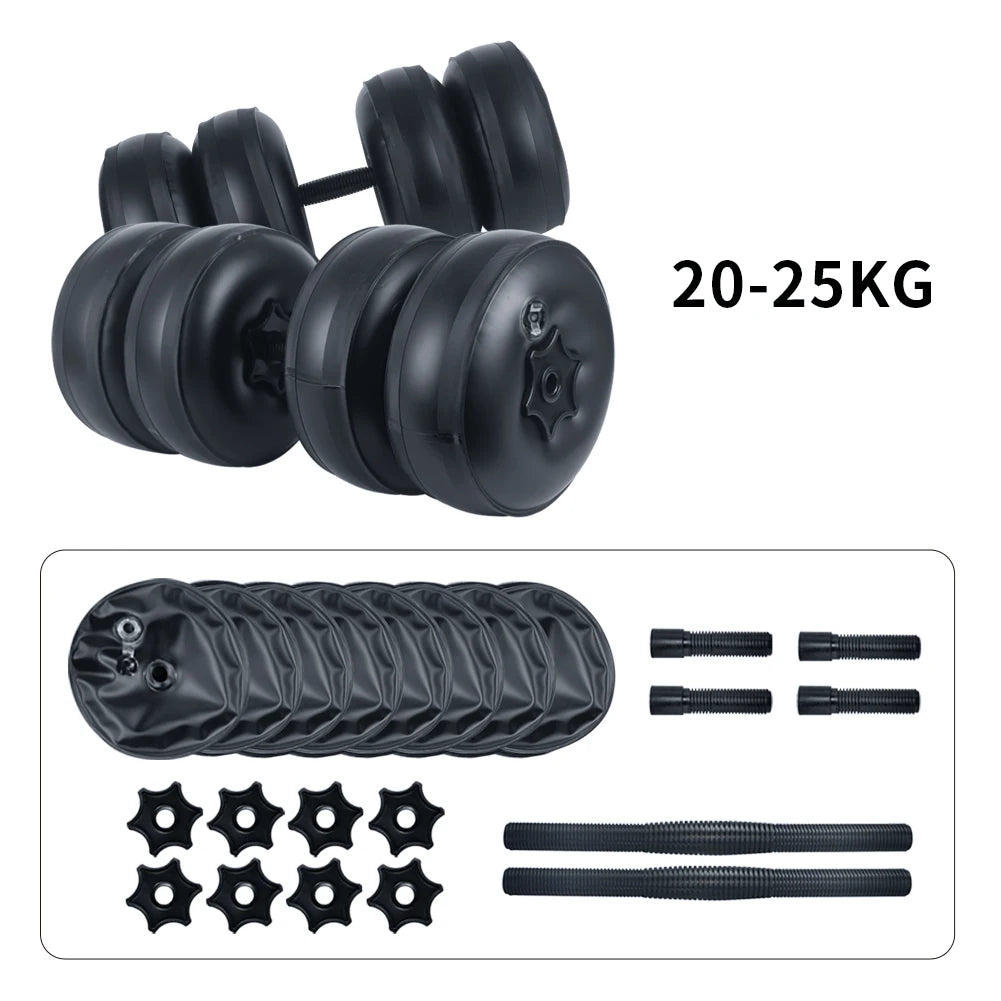 Deiris 1-35KG Dumbbell Barbell Set,2 in1 Portable Travel Fitness,Free Weights,Gym Arm Muscle,Home Outdoor, Water Dumbbell