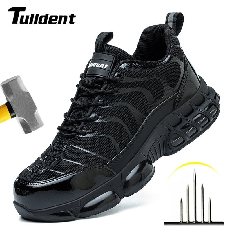 Summer Air Cushion Work Safety Shoes For Men Women Breathable Work Sneakers Steel Toe Shoes Anti-puncture Safety Protective Shoe