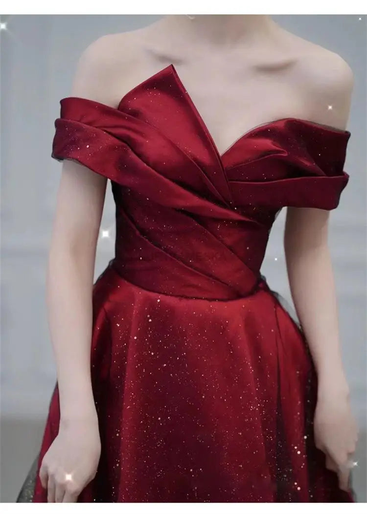 Elegant Sexy Boat Neck Evening Prom Dresses for Women Summer 2023 Host Birthday Wedding Party Dress Formal Occasion vestidos