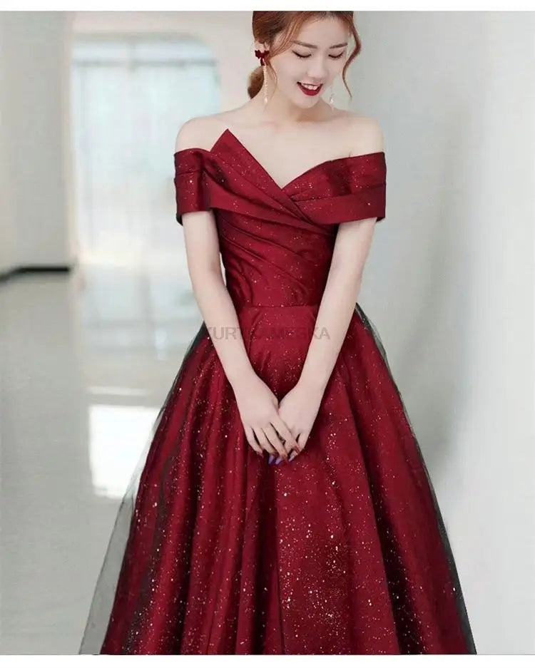 Elegant Sexy Boat Neck Evening Prom Dresses for Women Summer 2023 Host Birthday Wedding Party Dress Formal Occasion vestidos