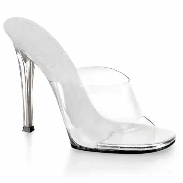 International Bodybuilding Model Bikini Competition Shoes Transparent High Heels Competition Standard Shoes 12cm Heel Slippers