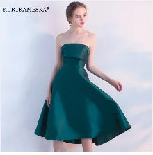 Elegant Satin Prom Evening Guest Mini Dresses For Women 2022 Summer Sexy Slim Bride Party vestido madrinha de casamento Birthday