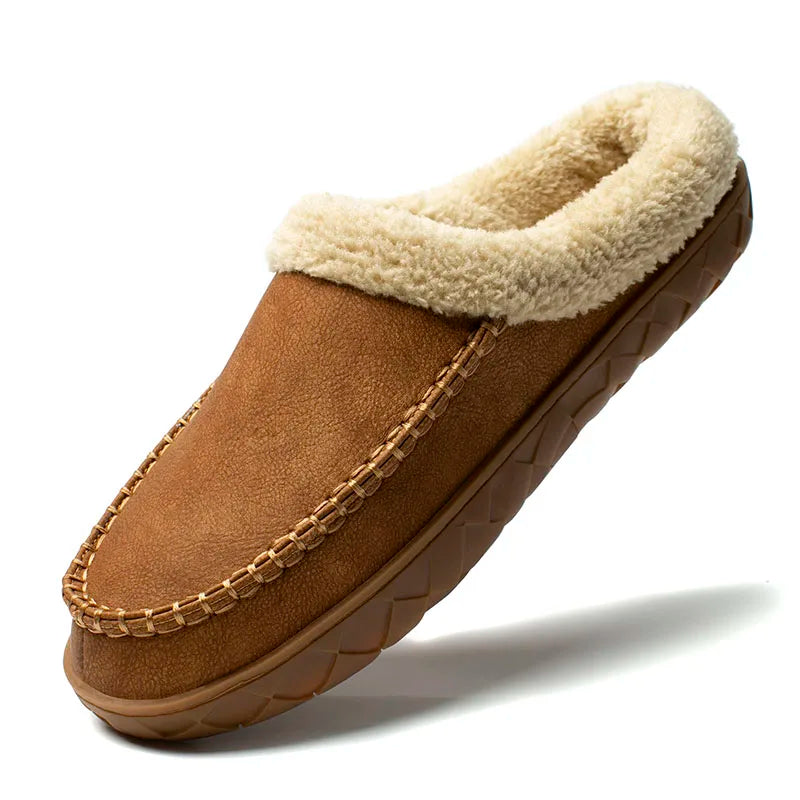 Home Men Slippers Winter Plush Warm Shoes Men Casual Flat House Indoor Bedroom Cotton Slides Comfort Slippers Men Big Size 49 50