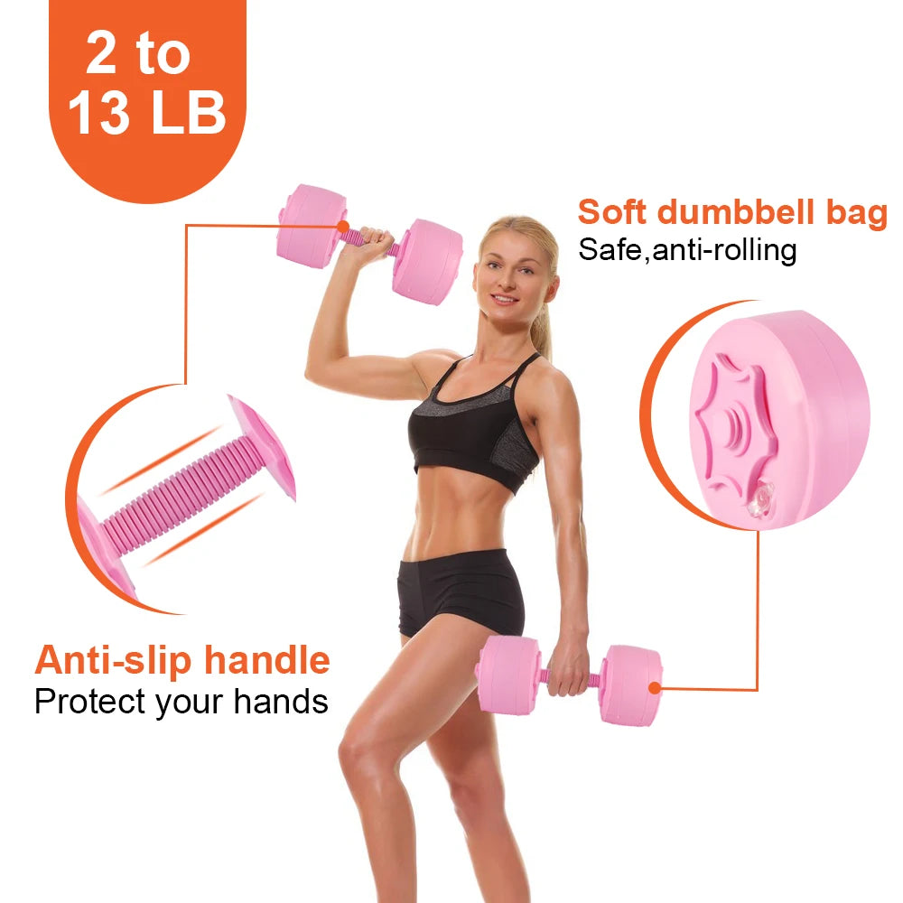 Deiris 1-35KG Dumbbell Barbell Set,2 in1 Portable Travel Fitness,Free Weights,Gym Arm Muscle,Home Outdoor, Water Dumbbell