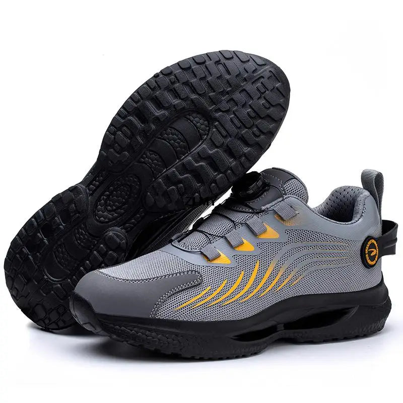 ZLMY Rotating Button Safety Shoes Men Steel Toe Sneaker Air Cushion Work Shoes Man Puncture Proof Work Safety Boots Protective