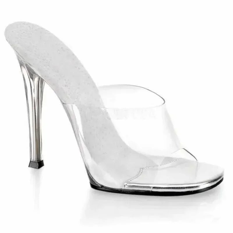 International Bodybuilding Model Bikini Competition Shoes Transparent High Heels Competition Standard Shoes 12cm Heel Slippers