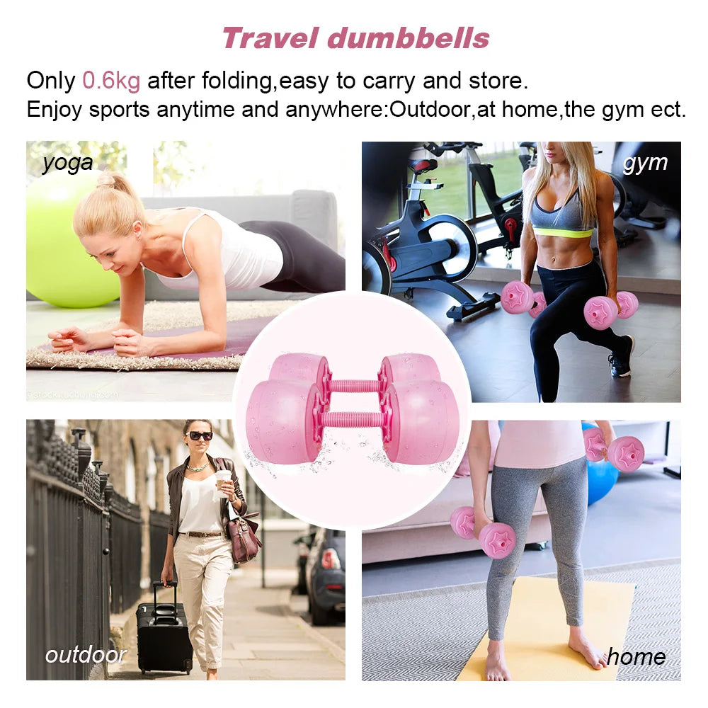 Deiris 1-35KG Dumbbell Barbell Set,2 in1 Portable Travel Fitness,Free Weights,Gym Arm Muscle,Home Outdoor, Water Dumbbell