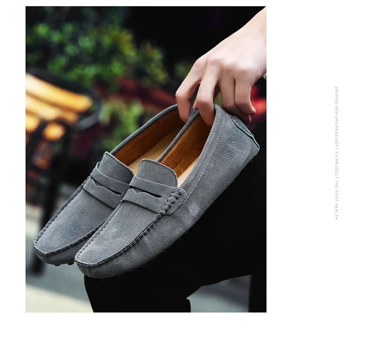 Men High Quality Leather Loafers Men Casual Shoes Moccasins Slip On Men's Flats Fashion Men Shoes Male Driving Shoes Size 38-49