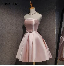 Elegant Satin Prom Evening Guest Mini Dresses For Women 2022 Summer Sexy Slim Bride Party vestido madrinha de casamento Birthday