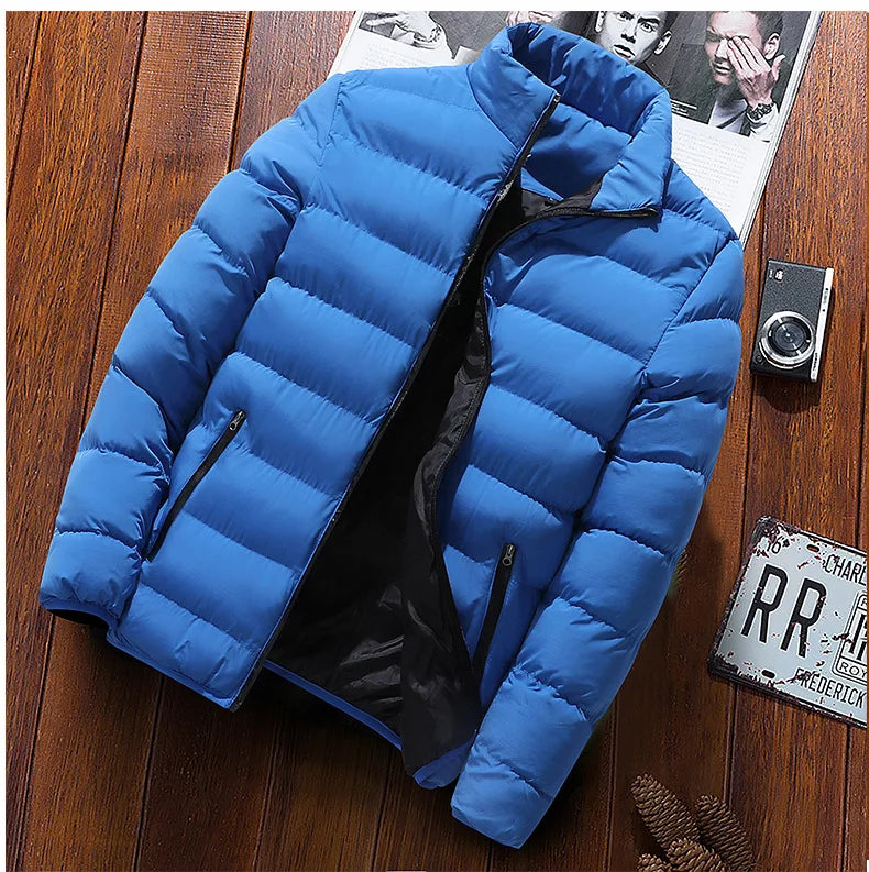 Autumn/Winter Men's Sports Cotton Coat New Warm Coat Thickened Stand Collar Cardigan Outdoor Padded Jacket Trend Men's clothing