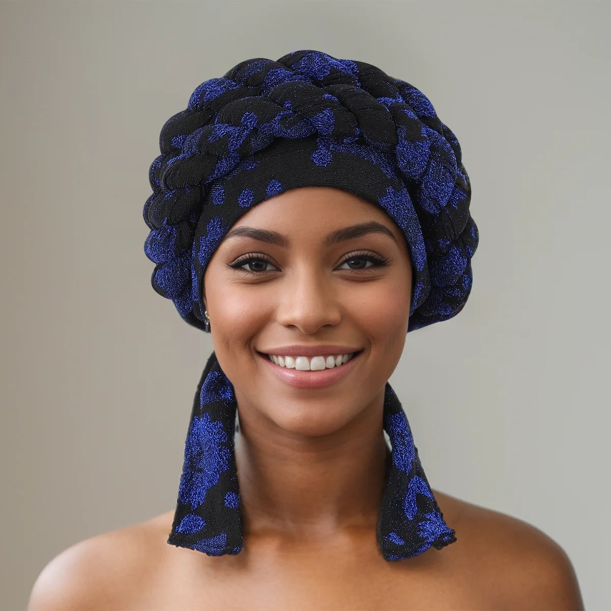 African Headtie Latest Nigeria Aso Oke Twist Knot Head Wraps Headpiece Turban Cap Bonnet for Women Already Made Auto Gele Mujer