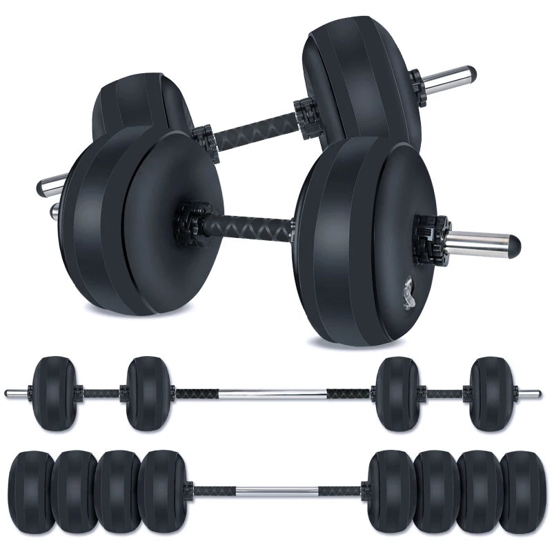 Deiris 1-35KG Dumbbell Barbell Set,2 in1 Portable Travel Fitness,Free Weights,Gym Arm Muscle,Home Outdoor, Water Dumbbell