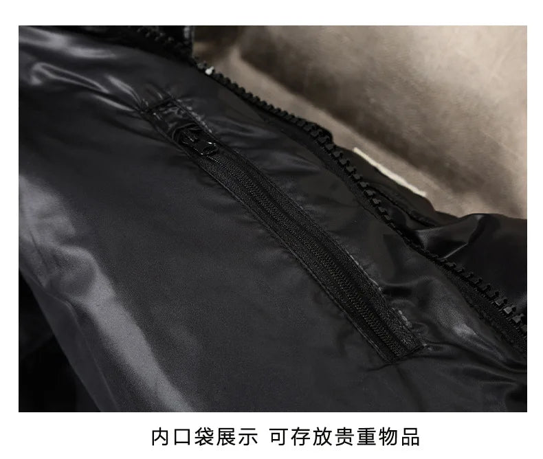 New Winter Men Shiny Puffer Jackets Hooded Casual White Duck Down Coats High Quality Male Outdoor Windproof Warm Jackets