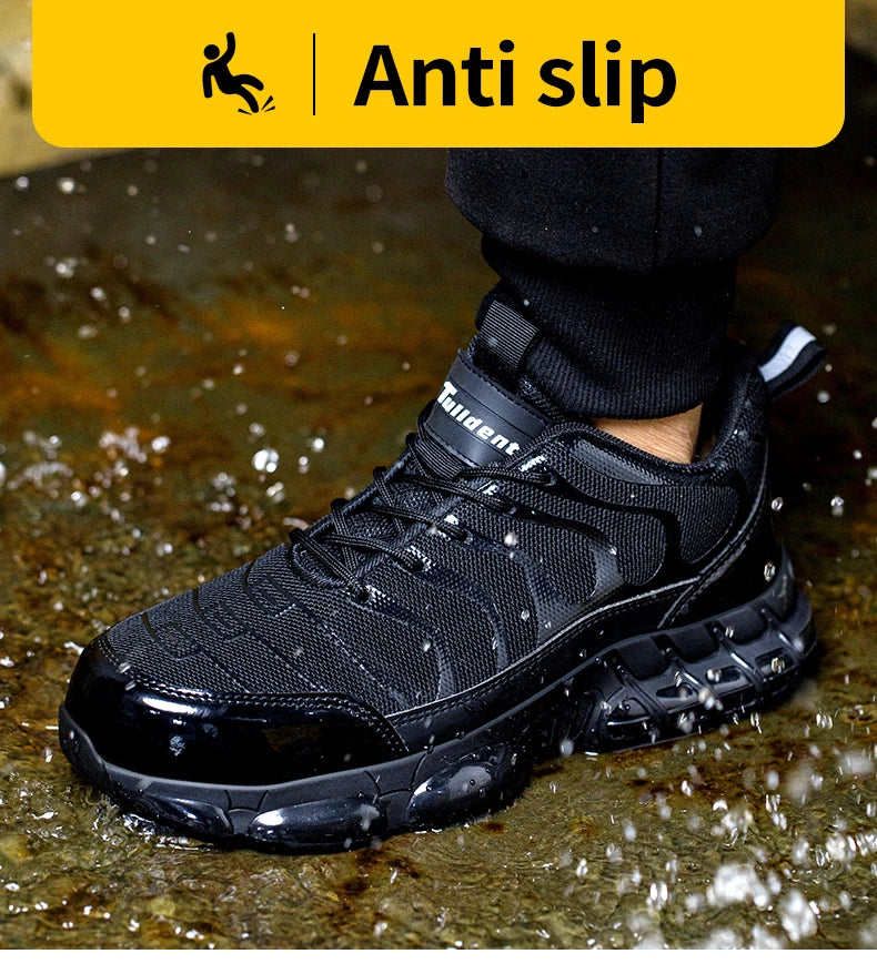 Summer Air Cushion Work Safety Shoes For Men Women Breathable Work Sneakers Steel Toe Shoes Anti-puncture Safety Protective Shoe