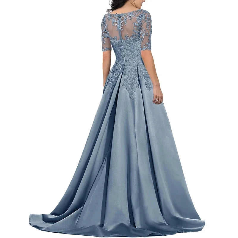 Ball Dress Performance Dress 2024 New V-neck Mid Sleeve Long Banquet Host Annual Meeting Evening Dress