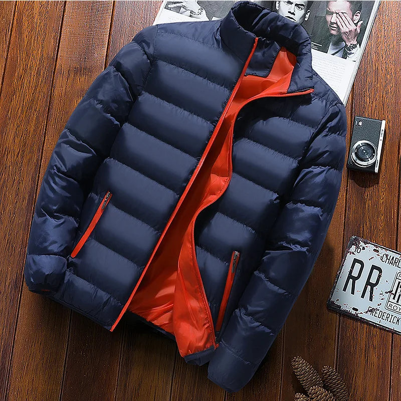 Autumn/Winter Men's Sports Cotton Coat New Warm Coat Thickened Stand Collar Cardigan Outdoor Padded Jacket Trend Men's clothing