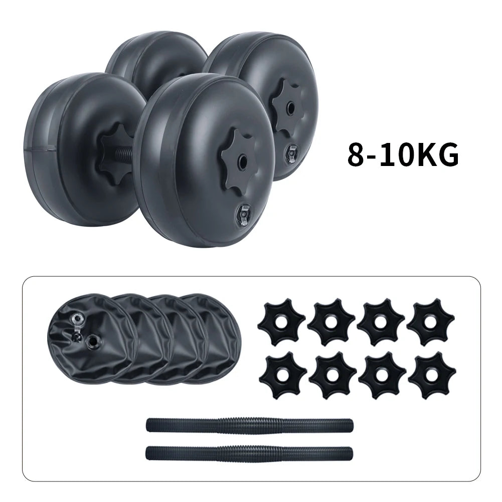 Deiris 1-35KG Dumbbell Barbell Set,2 in1 Portable Travel Fitness,Free Weights,Gym Arm Muscle,Home Outdoor, Water Dumbbell