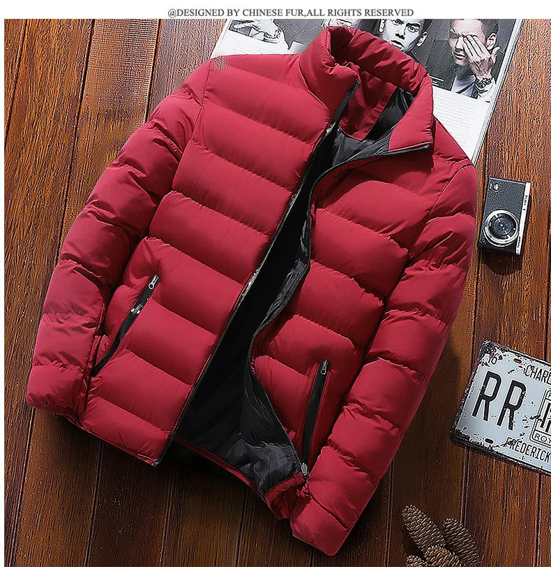 Autumn/Winter Men's Sports Cotton Coat New Warm Coat Thickened Stand Collar Cardigan Outdoor Padded Jacket Trend Men's clothing