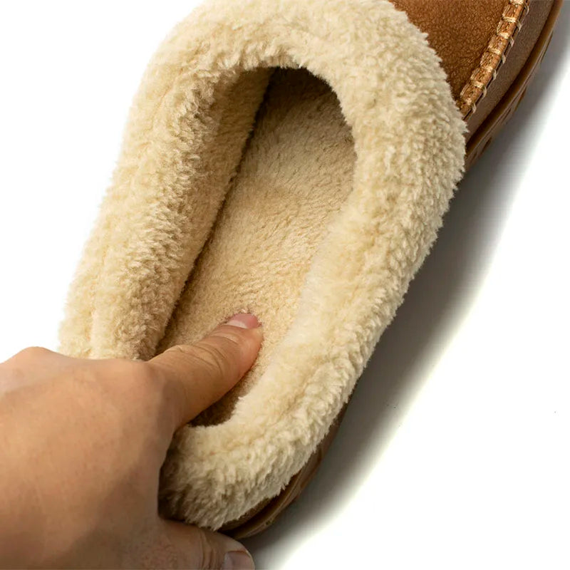 Home Men Slippers Winter Plush Warm Shoes Men Casual Flat House Indoor Bedroom Cotton Slides Comfort Slippers Men Big Size 49 50