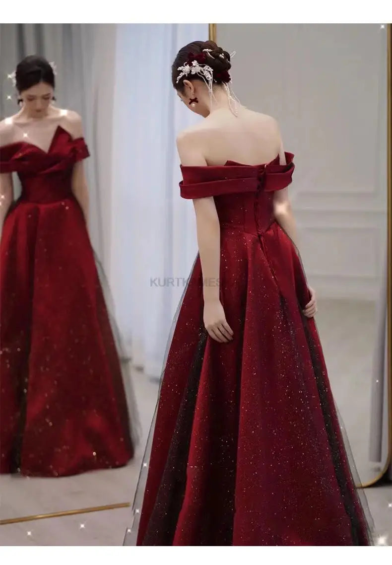 Elegant Sexy Boat Neck Evening Prom Dresses for Women Summer 2023 Host Birthday Wedding Party Dress Formal Occasion vestidos