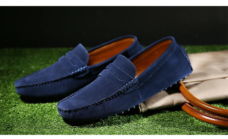 Men High Quality Leather Loafers Men Casual Shoes Moccasins Slip On Men's Flats Fashion Men Shoes Male Driving Shoes Size 38-49