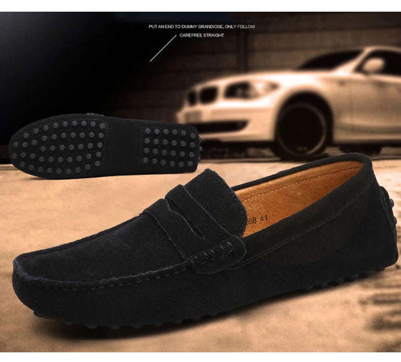 Men High Quality Leather Loafers Men Casual Shoes Moccasins Slip On Men's Flats Fashion Men Shoes Male Driving Shoes Size 38-49