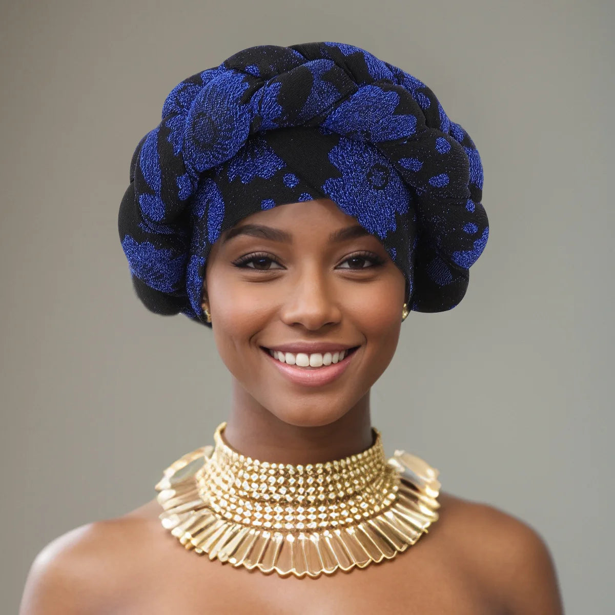 African Headtie Latest Nigeria Aso Oke Twist Knot Head Wraps Headpiece Turban Cap Bonnet for Women Already Made Auto Gele Mujer