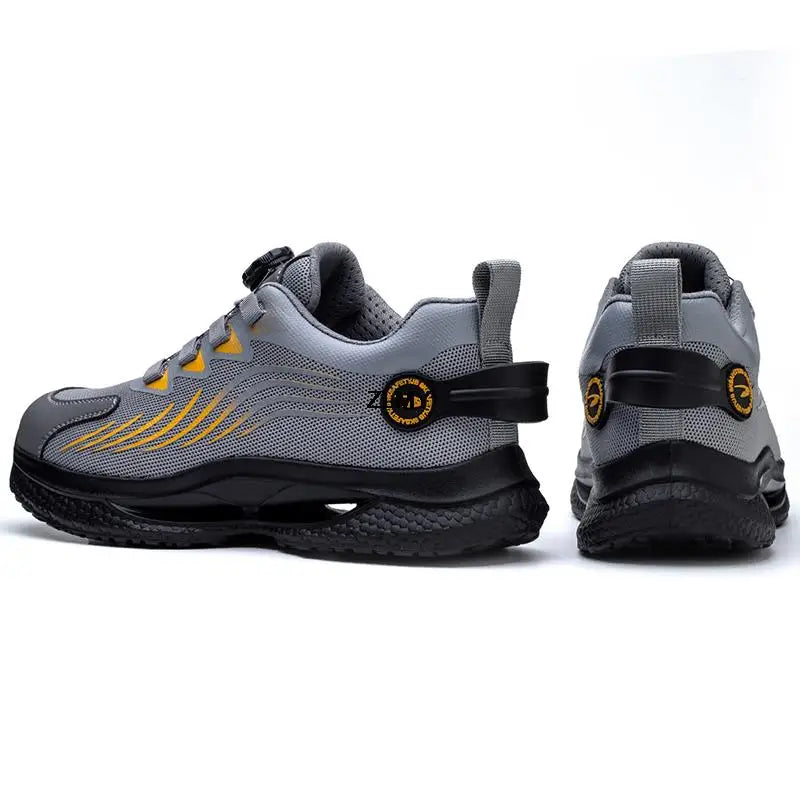 ZLMY Rotating Button Safety Shoes Men Steel Toe Sneaker Air Cushion Work Shoes Man Puncture Proof Work Safety Boots Protective