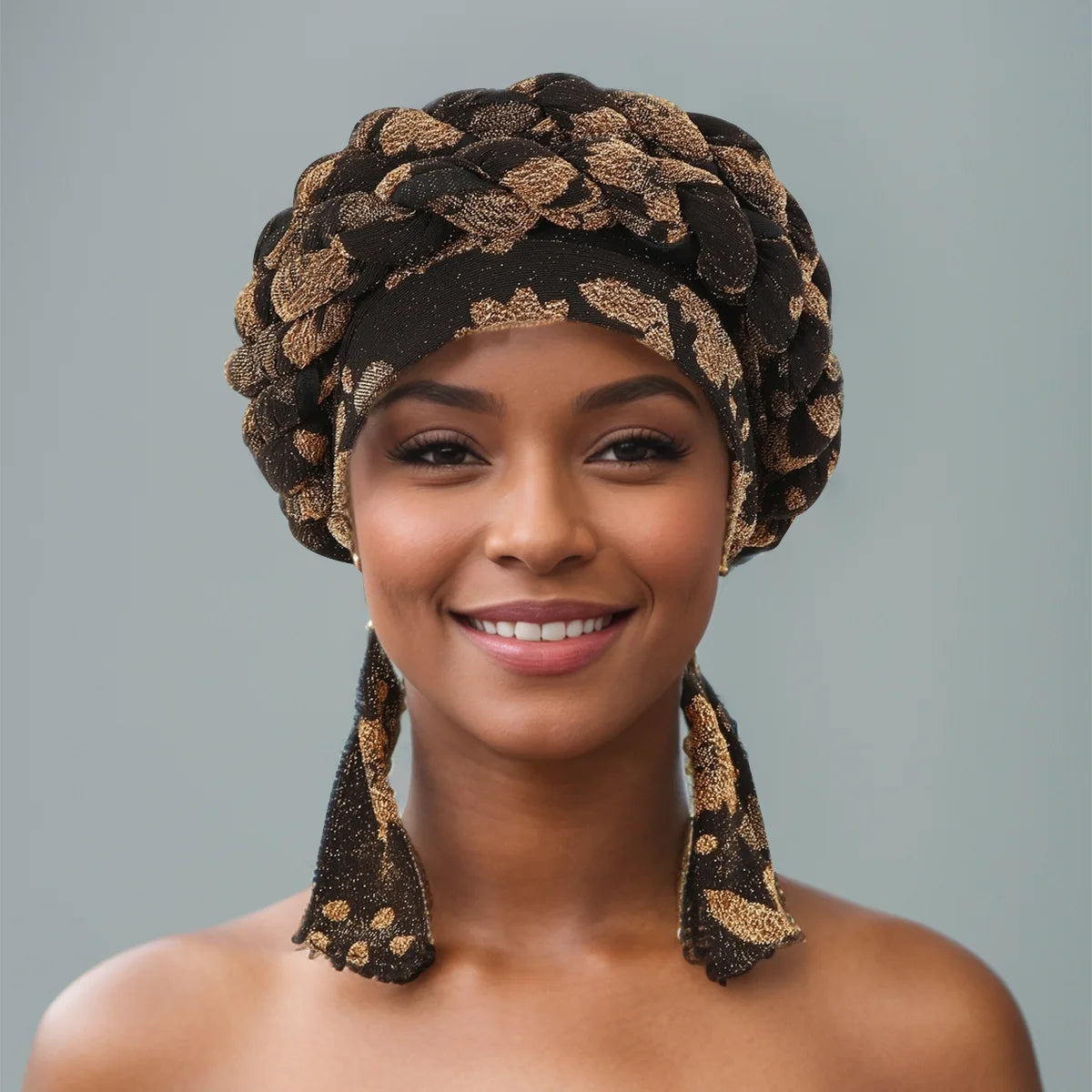 African Headtie Latest Nigeria Aso Oke Twist Knot Head Wraps Headpiece Turban Cap Bonnet for Women Already Made Auto Gele Mujer