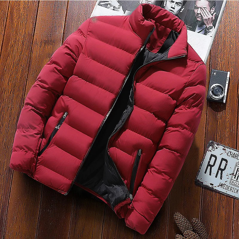 Autumn/Winter Men's Sports Cotton Coat New Warm Coat Thickened Stand Collar Cardigan Outdoor Padded Jacket Trend Men's clothing