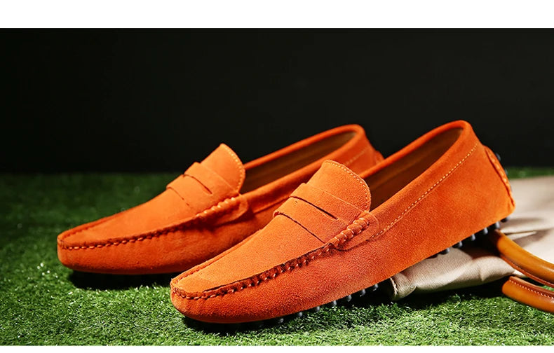 Men High Quality Leather Loafers Men Casual Shoes Moccasins Slip On Men's Flats Fashion Men Shoes Male Driving Shoes Size 38-49