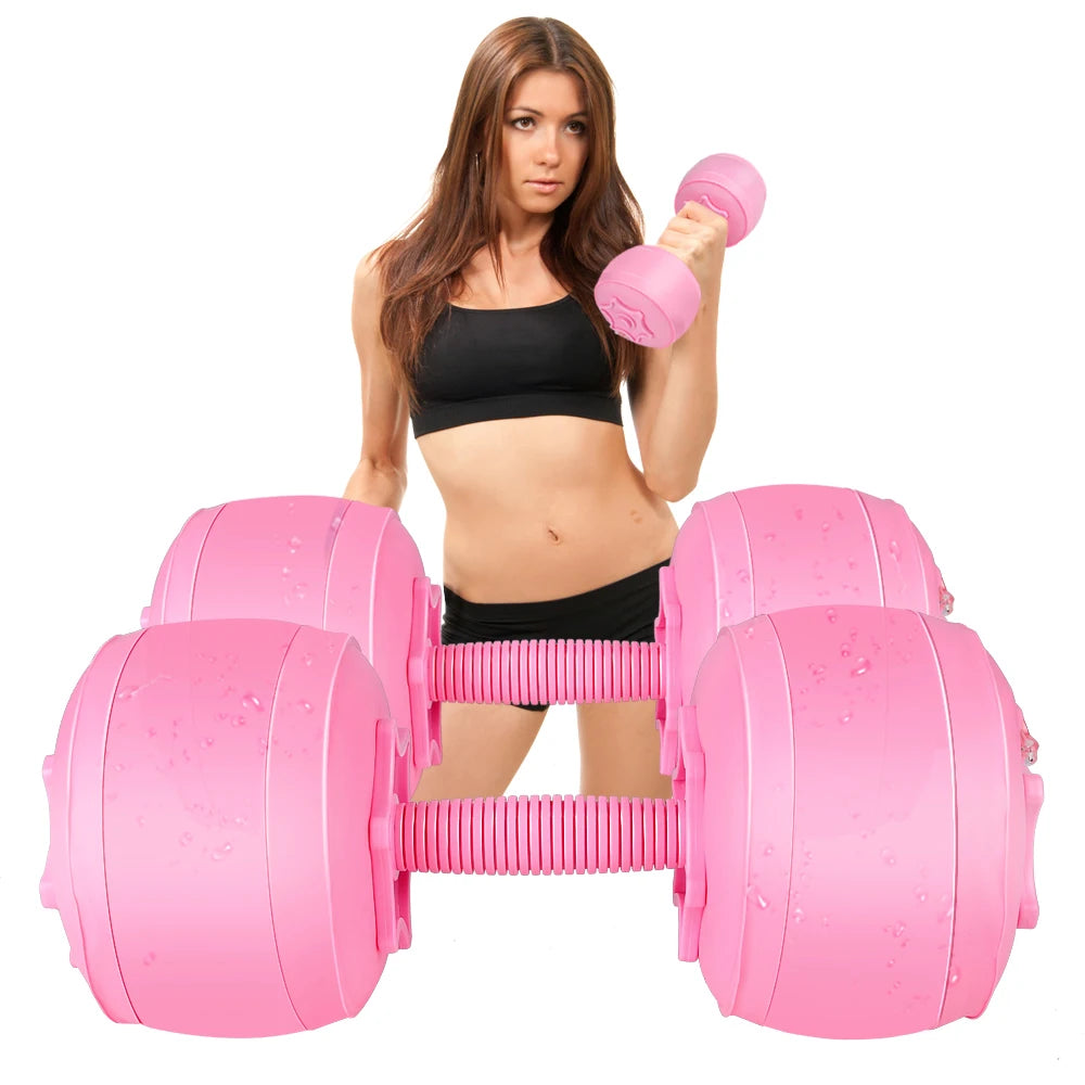 Deiris 1-35KG Dumbbell Barbell Set,2 in1 Portable Travel Fitness,Free Weights,Gym Arm Muscle,Home Outdoor, Water Dumbbell