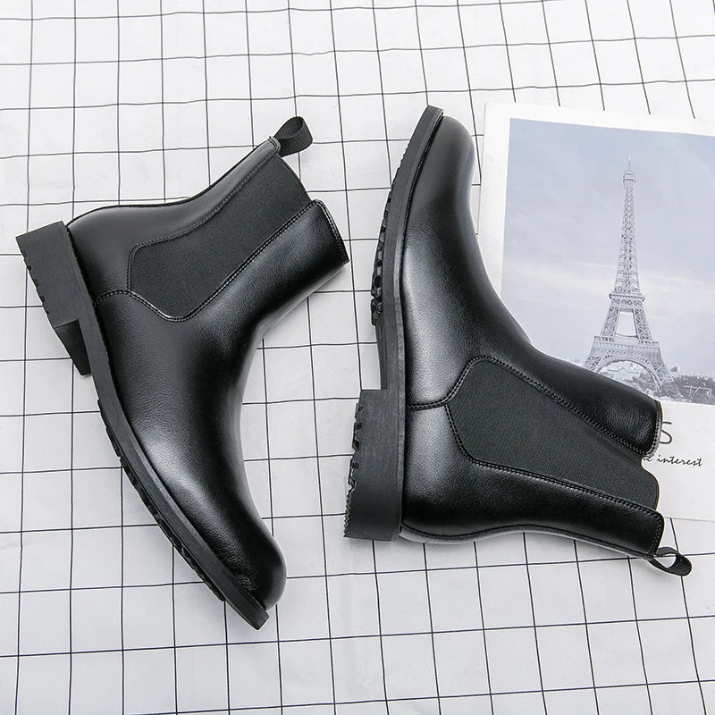 Luxury Genuine Leather Designer Dress 37~46 Couple Business Formal Chelsea Ankle Boots for Men Fashion Casual Man Shoes Footwear