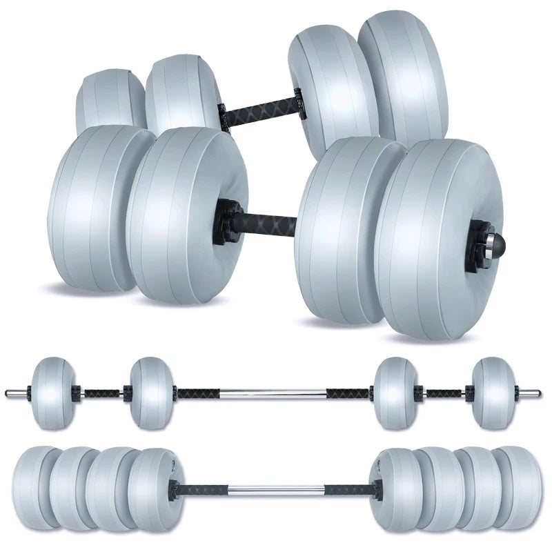 Deiris 1-35KG Dumbbell Barbell Set,2 in1 Portable Travel Fitness,Free Weights,Gym Arm Muscle,Home Outdoor, Water Dumbbell