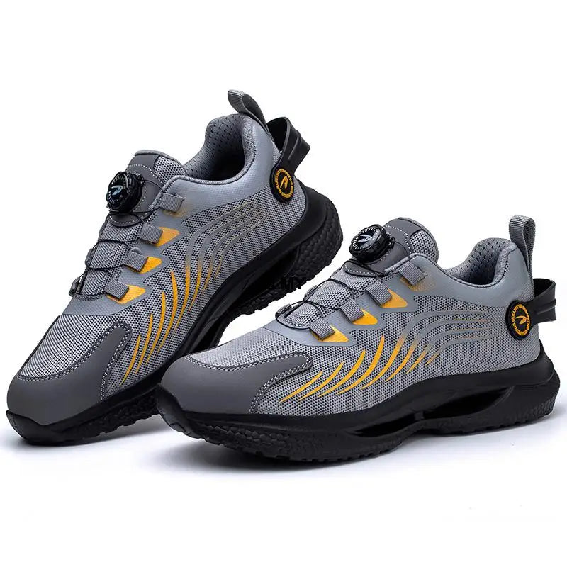 ZLMY Rotating Button Safety Shoes Men Steel Toe Sneaker Air Cushion Work Shoes Man Puncture Proof Work Safety Boots Protective