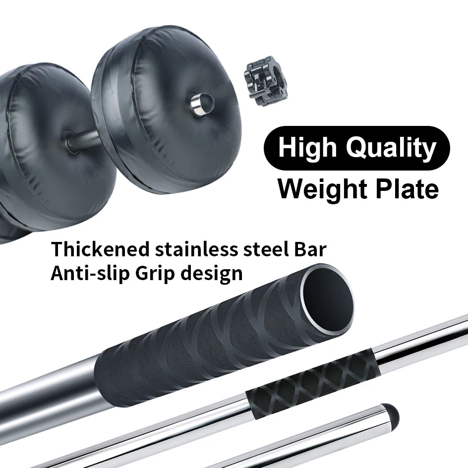 Deiris 1-35KG Dumbbell Barbell Set,2 in1 Portable Travel Fitness,Free Weights,Gym Arm Muscle,Home Outdoor, Water Dumbbell