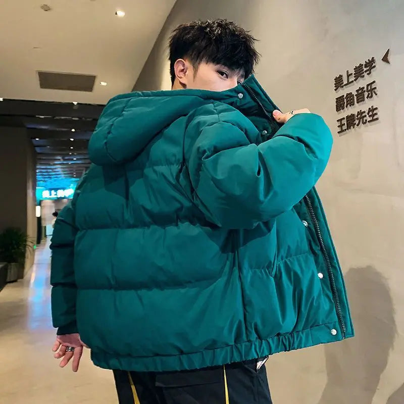 Men Harajuku Colorful Bubble Coat Winter Jacket 2024 Mens Streetwear Hip Hop Parka Korean Yellow Black Clothes Puffer Jackets