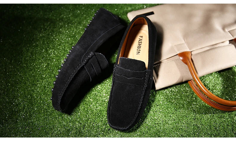 Men High Quality Leather Loafers Men Casual Shoes Moccasins Slip On Men's Flats Fashion Men Shoes Male Driving Shoes Size 38-49