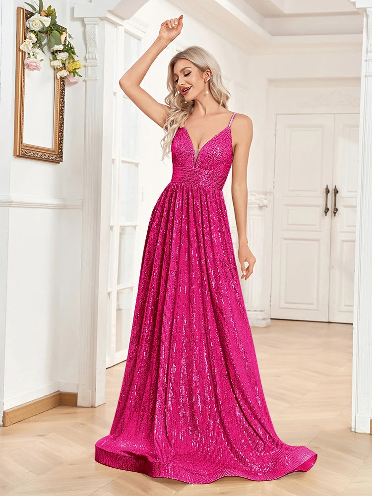 Lucyinlove Elegant Sexy Backless Sequins Evening Dress Long 2024 Mermaid Formal Gown Women Wedding Party Dresses Caicktail Prom