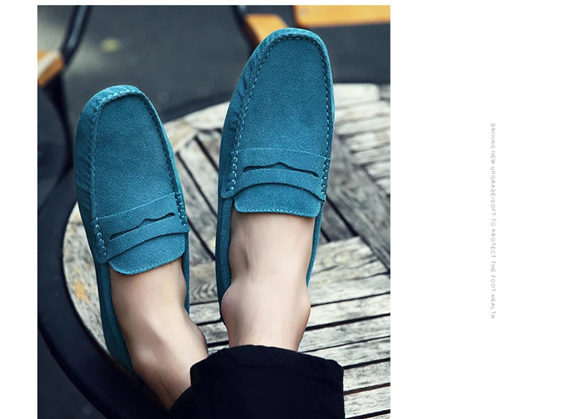 Men High Quality Leather Loafers Men Casual Shoes Moccasins Slip On Men's Flats Fashion Men Shoes Male Driving Shoes Size 38-49