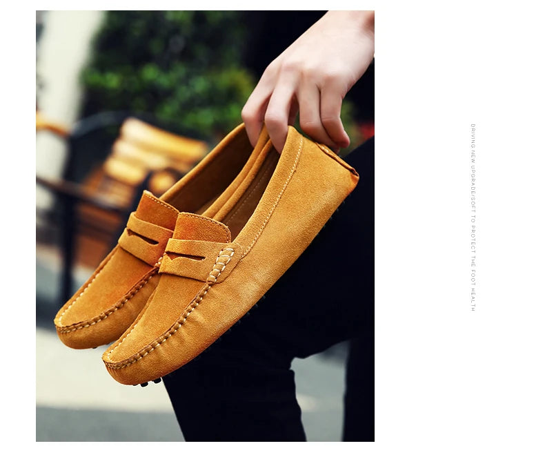 Men High Quality Leather Loafers Men Casual Shoes Moccasins Slip On Men's Flats Fashion Men Shoes Male Driving Shoes Size 38-49